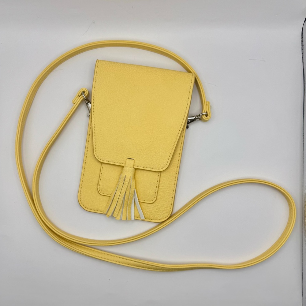 K Carroll Accessories NWOT Yellow Cross Body Mini Purse Cardholder Phone Bag